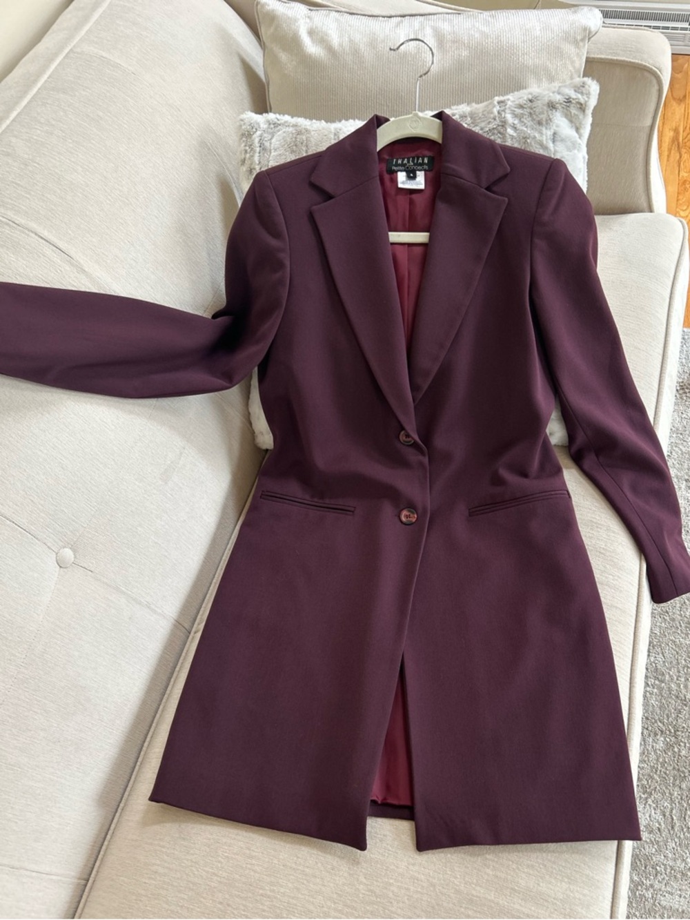 Thalian Women's Plum Long Blazer Jacket